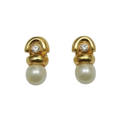 KOLCZYKI MAŁE Z PEREŁKĄ  I CYRKONIĄ                                                                            (1077-1 SA)