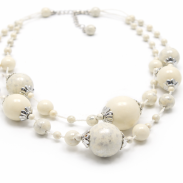 NASZYJNIK / WISIOREK Z KREMOWYMI KORALIKAMI (N-0701/2/2R C-4 SAM B) - 4