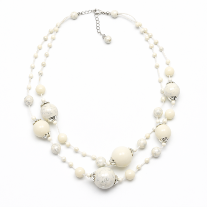 NASZYJNIK / WISIOREK Z KREMOWYMI KORALIKAMI (N-0701/2/2R C-4 SAM B)