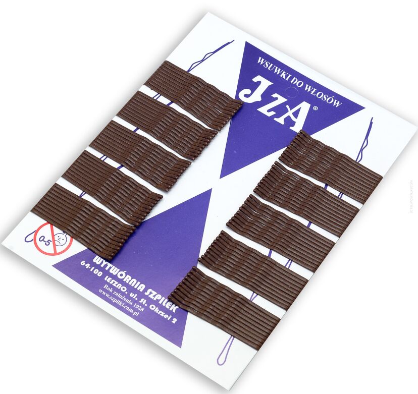 WSUWKI DO WŁOSÓW IZA KARBOWANE BRĄZ MAT 5 CM 2 KULKI 100 SZTUK             (315/100 MAT)