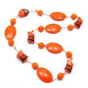 KORALE / NASZYJNIK POMARAŃCZOWY NIEROZPINANY                                               (0611-1008 SAG) - 2