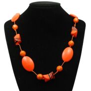 KORALE / NASZYJNIK POMARAŃCZOWY NIEROZPINANY                                               (0611-1008 SAG) - 4