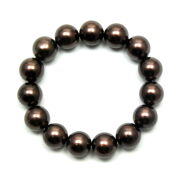 BRANSOLETKA KLASYCZNA BRĄZOWA Z PEREŁEK JABLONEX (BRPR-16 SAH) - 2