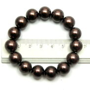 BRANSOLETKA KLASYCZNA BRĄZOWA Z PEREŁEK JABLONEX (BRPR-16 SAH) - 3