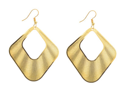 KOLCZYKI ROMBY WISZĄCE "BLASZKI"                                                                                     (0615-168 SA)