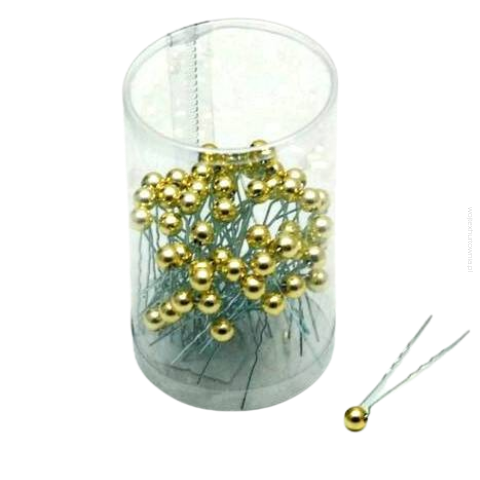 KOKÓWKA SREBRNA ZE ZŁOTĄ PEREŁKĄ 4.5 CM (50 SZT)                                                            KS045/G/50