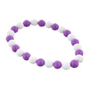 KORALE NA GUMCE BIAŁO FIOLETOWE 0611-1022 - 2