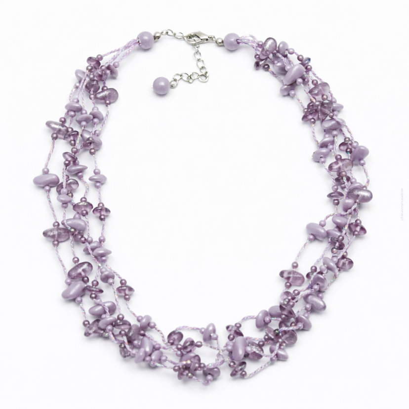 NASZYJNIK / WISIOREK Z FIOLETOWYMI KORALIKAMI (N-0604/2/5R A-2 SAM C)