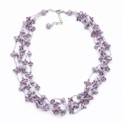 NASZYJNIK / WISIOREK Z FIOLETOWYMI KORALIKAMI (N-0604/2/5R A-2 SAM C)