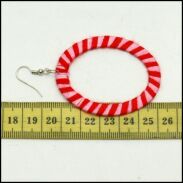 KOLCZYKI OWALNE OBSZYTE NITKĄ CZERWONO-RÓŻOWE 0665-40 - 2