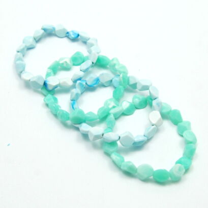 BRANSOLETKI Z KORALIKAMI NA GUMCE 12 SZTUK                                                            (9378 SAM)