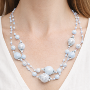 NASZYJNIK / WISIOREK Z NIEBIESKIMI KORALIKAMI (N-0701/2/2R C-1 SAM B) - 2