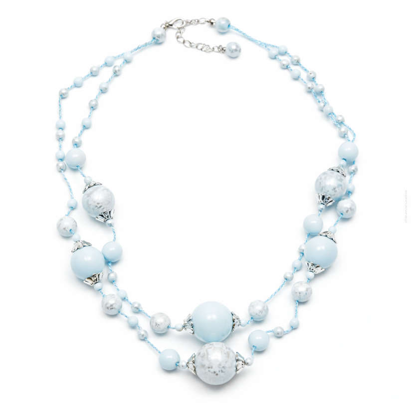 NASZYJNIK / WISIOREK Z NIEBIESKIMI KORALIKAMI (N-0701/2/2R C-1 SAM B)