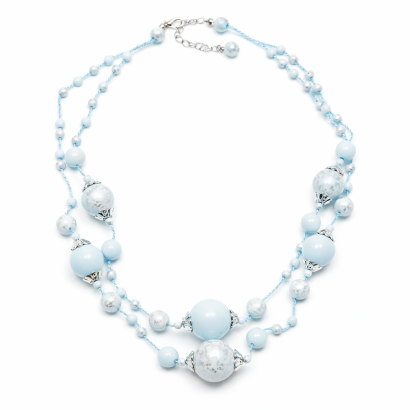 NASZYJNIK / WISIOREK Z NIEBIESKIMI KORALIKAMI (N-0701/2/2R C-1 SAM B)