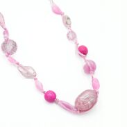 WISIOREK / NASZYJNIK RÓŻOWE NA SZNURECZKACH                                                          0612-1061 - 2