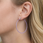 KOLCZYKI KOŁA CIENKIE JASNY FIOLET 605-128 - 2