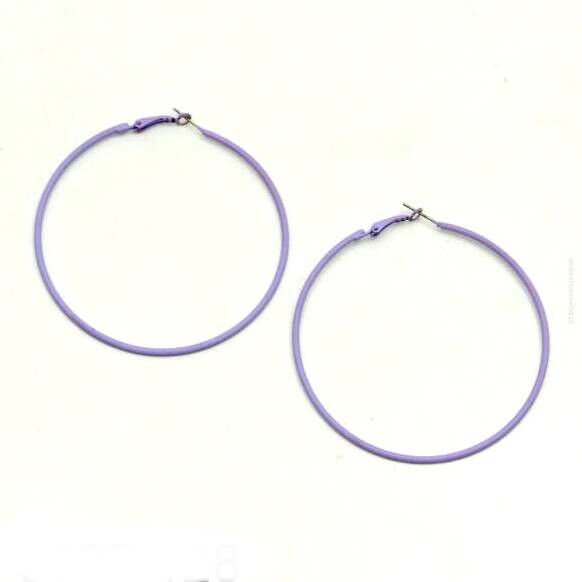 KOLCZYKI KOŁA CIENKIE JASNY FIOLET 605-128
