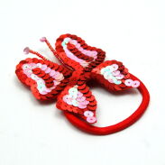 BROSZKI /GUMKI Z CEKINAMI MOTYLE (8 SZTUK)                                             0617-530 - 2