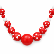 KORALE BIAŁO-CZERWONE / WISIOR 0611 AS - 3