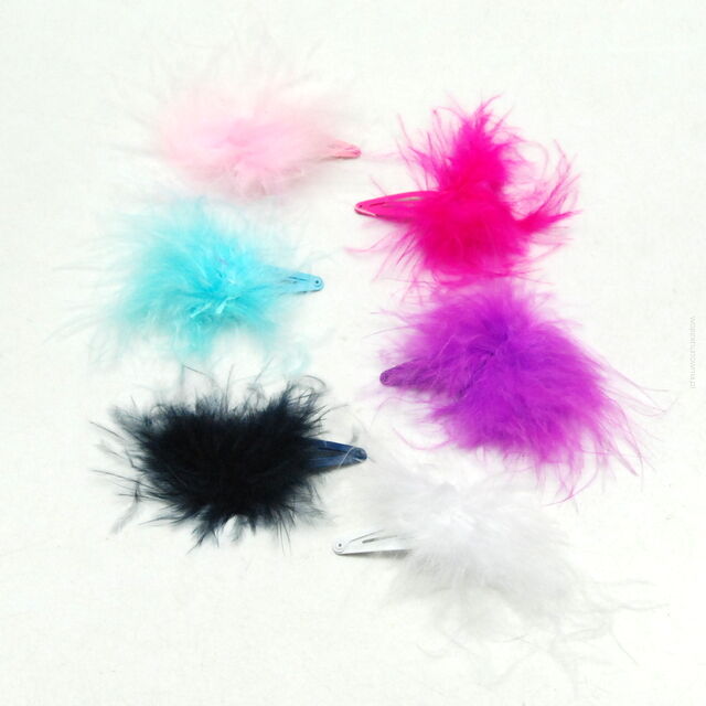 PYKI / SPINKI DO WŁOSÓW DZIECIĘCE Z PIÓRKAMI 12 SZTUK (0226-24)