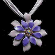 NASZYJNIK / WISIOR FIOLETOWY KWIAT NA SZNURECZKACH (6733 SAM) - 3