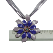 NASZYJNIK / WISIOR FIOLETOWY KWIAT NA SZNURECZKACH (6733 SAM) - 4