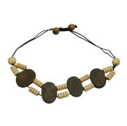 BRANSOLETKA DREWNIANA ŚCIĄGANE SZNURECZKIEM                                       (7883 SAM) - 3