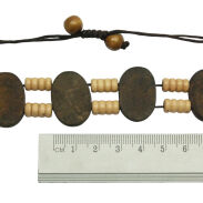 BRANSOLETKA DREWNIANA ŚCIĄGANE SZNURECZKIEM                                       (7883 SAM) - 4