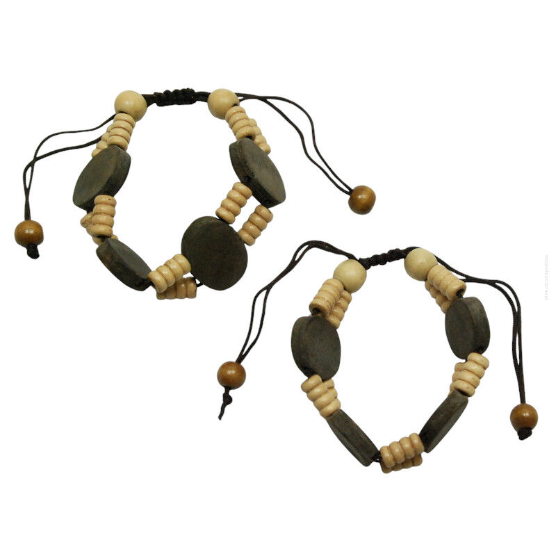 BRANSOLETKA DREWNIANA ŚCIĄGANE SZNURECZKIEM                                       (7883 SAM)