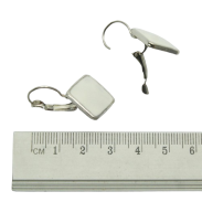 KOLCZYKI WISZĄCE EMALIOWANE BIAŁE ROMBY                           (5446-2 SAM) - 2