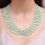 NASZYJNIK / WISIOREK Z ZIELONYMI KORALIKAMI (N-0306/10/6R A-2 SAM B) - 2