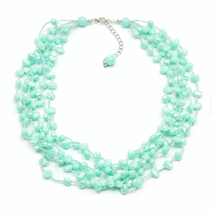 NASZYJNIK / WISIOREK Z ZIELONYMI KORALIKAMI (N-0306/10/6R A-2 SAM B)