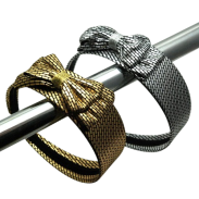 OPASKI DO WŁOSÓW SZEROKIE Z KOKARDĄ SREBRNE I ZŁOTE  6 SZTUK                                                     0314-14 SAH - 3