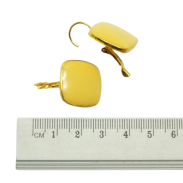 KOLCZYKI WISZĄCE EMALIOWANE ŻÓŁTE                                          (1641-4 SAM) - 2