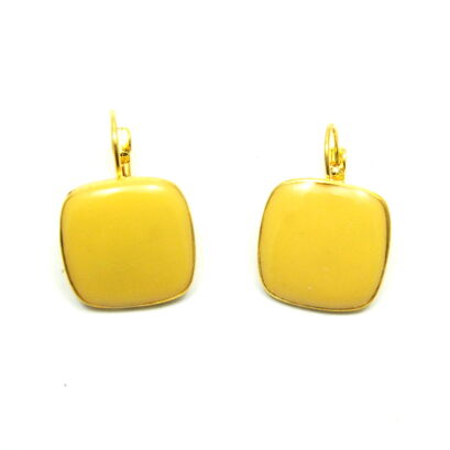 KOLCZYKI WISZĄCE EMALIOWANE ŻÓŁTE                                          (1641-4 SAM)