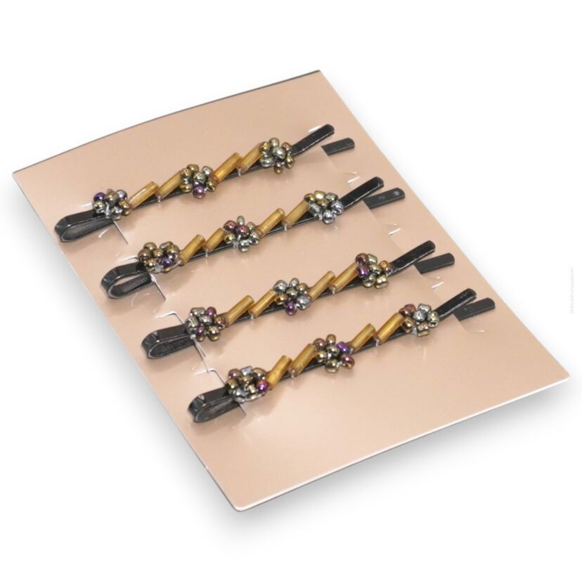 WSUWKI OZDOBNE Z KOLOROWYMI KORALIKAMI – KOMPLET 4 SZTUKI                 (5992-19 SA)