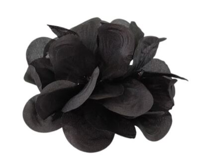 GUMKA DO WŁOSÓW Z OZDOBNYM KWIATKIEM CZARNY 0214-607