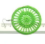 KOLCZYKI KOŁA OBSZYTE ZIELONĄ NITKĄ (2617 SAH) - 2