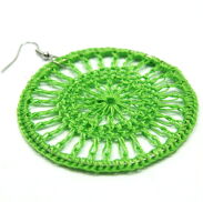 KOLCZYKI KOŁA OBSZYTE ZIELONĄ NITKĄ (2617 SAH) - 3