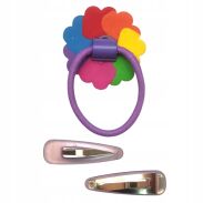 KOMPLET DZIECIĘCY - GUMKA OZDOBNA + SPINKI                                  (0317-5) - 2