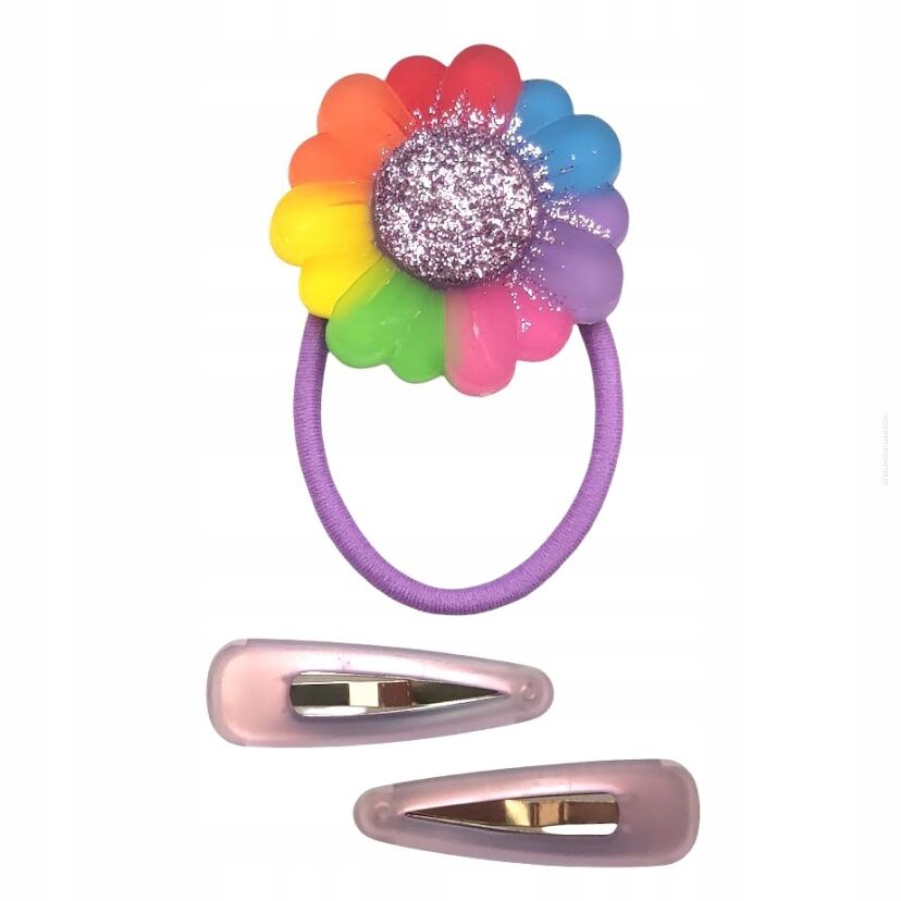 KOMPLET DZIECIĘCY - GUMKA OZDOBNA + SPINKI                                  (0317-5)