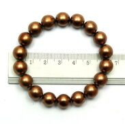 BRANSOLETKA KLASYCZNA JASNO- BRĄZOWA Z PEREŁEK JABLONEX (BRPR-20 SAH) - 3