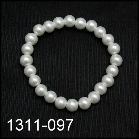 BRANSOLETKA KLASYCZNA BIAŁE PEREŁEKI 1311-097