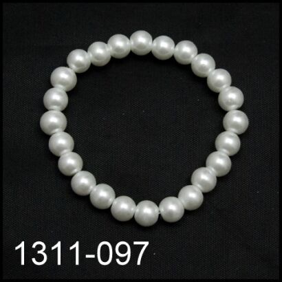 BRANSOLETKA KLASYCZNA BIAŁE PEREŁEKI 1311-097