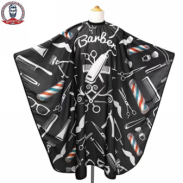 PELERYNA FRYZJERSKA / BARBERSKA CZARNA WE WZORY (DS-045 SA) - 2