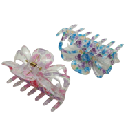 SZCZĘKI / KLAMRY DO WŁOSÓW KOLOROWE KWIATY 4 SZTUKI                                                                                 (0311-506 SAM) - 2
