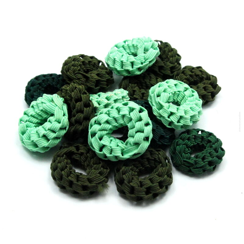 GUMKI DO WŁOSÓW OPONKI MIX ZIELONY 30 SZTUK                                                                         (8268 SA)