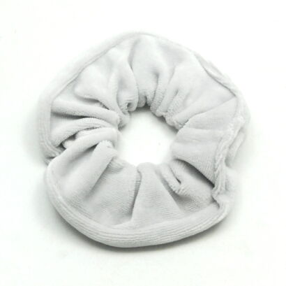 GUMKA DO WŁOSÓW SCRUNCHIE WELUR-POPIEL JASNY-PRODUKT POLSKI 0103-PJ