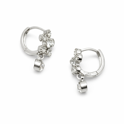 KOLCZYKI KLASYCZNE Z CYRKONIAMI KWIATKI 0608-118