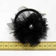 BROSZKA / PELIKAN / GUMKA DO WŁOSÓW CZARNA Z PEREŁKAMI 0615-87 - 3